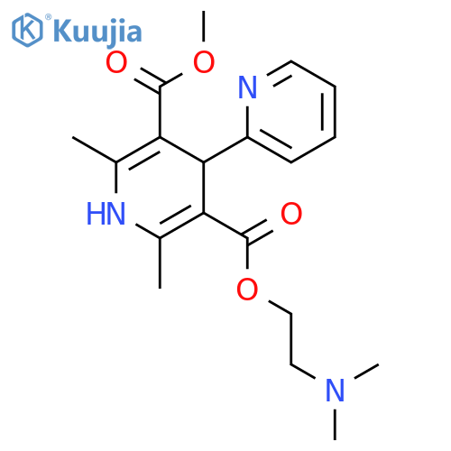 [2,4'-Bipyridine]-3',5'-dicarboxylic acid, 1',4'-dihydro-2',6'-dimethyl-, 2-(dimethylamino)ethyl methyl ester, (±)- structure
