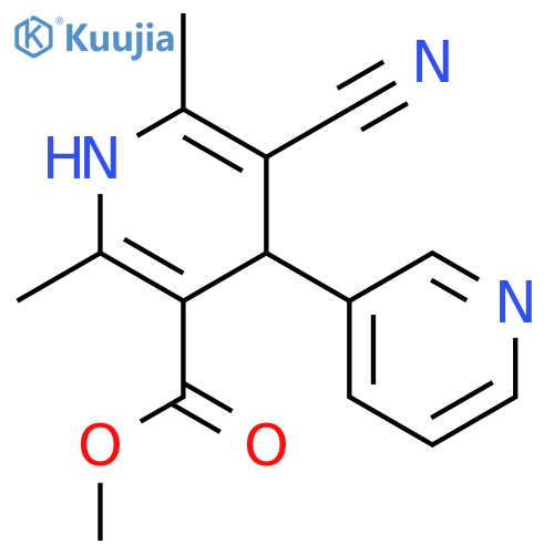 [3,4'-Bipyridine]-3'-carboxylic acid, 5'-cyano-1',4'-dihydro-2',6'-dimethyl-, methyl ester, (±)- structure