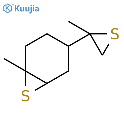 6-methyl-3-(2-methylthiiran-2-yl)-7-thiabicyclo[4.1.0]heptane structure