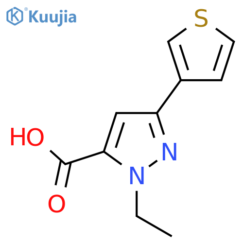 1-ethyl-3-(thiophen-3-yl)-1H-pyrazole-5-carboxylic acid structure