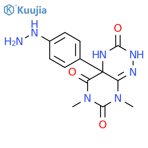 Pyrimido[5,4-e]-1,2,4-triazine-3,5,7(6H)-trione,4a-(4-hydrazinylphenyl)-2,4,4a,8-tetrahydro-6,8-dimethyl- structure