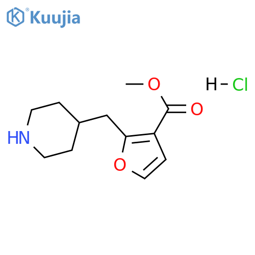 methyl 2-(piperidin-4-ylmethyl)furan-3-carboxylate hydrochloride structure