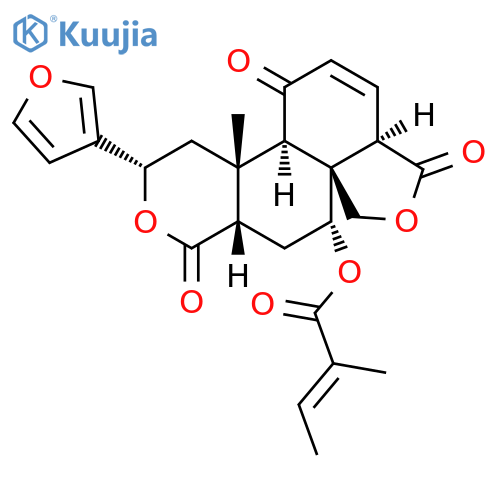 2-Butenoic acid,2-methyl-,(3S,4aR,4bR,7aR,10aR,11R,12aS)-3-(3-furanyl)-3,4,4a,4b,5,7a,8,11,12,12a-decahydro-4a-methyl-1,5,8-trioxo-1H,10H-furo[3',4':4a,5]naphtho[2,1-c]pyran-11-ylester, (2E)- structure