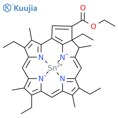 Tin, [ethyl3,4,20,21-tetradehydro-4,9,14,19-tetraethyl-18,19-dihydro-3,8,13,18-tetramethyl-20-phorbinecarboxylato(2-)-kN23,kN24,kN25,kN26]-, (SP-4-2)- structure