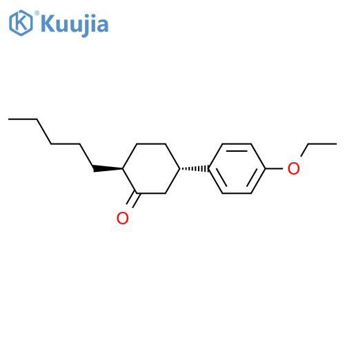 Cyclohexanone, 5-(4-ethoxyphenyl)-2-pentyl-, trans- structure