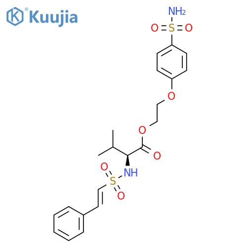 2-(4-sulfamoylphenoxy)ethyl (2S)-3-methyl-2-(2-phenylethenesulfonamido)butanoate structure