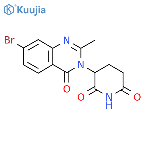 3-(7-bromo-2-methyl-4-oxo-4H-quinazolin-3-yl)-piperidine-2,6-dione structure