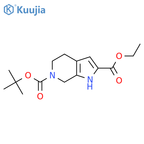 1,4,5,7-Tetrahydro-pyrrolo[2,3-c]pyridine-2,6-dicarboxylicacid6-tert-butylester2-ethylester structure