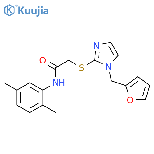 N-(2,5-dimethylphenyl)-2-({1-[(furan-2-yl)methyl]-1H-imidazol-2-yl}sulfanyl)acetamide structure