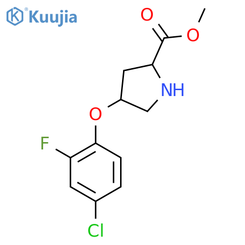 Methyl (2S,4S)-4-(4-chloro-2-fluorophenoxy)-2-pyrrolidinecarboxylate structure