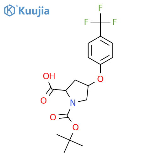 (2S,4S)-1-(Tert-Butoxycarbonyl)-4-(4-(trifluoromethyl)phenoxy)pyrrolidine-2-carboxylic acid structure