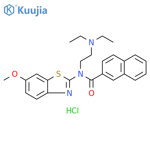 N-[2-(diethylamino)ethyl]-N-(6-methoxy-1,3-benzothiazol-2-yl)naphthalene-2-carboxamide hydrochloride structure