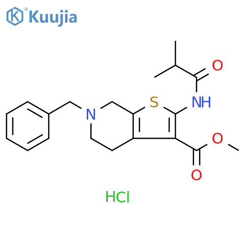 methyl 6-benzyl-2-(2-methylpropanamido)-4H,5H,6H,7H-thieno2,3-cpyridine-3-carboxylate hydrochloride structure