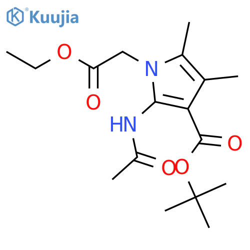 1H-Pyrrole-1-acetic acid, 2-(acetylamino)-3-[(1,1-dimethylethoxy)carbonyl]-4,5-dimethyl-, ethyl ester structure
