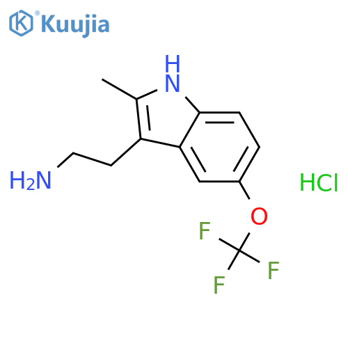 2-2-methyl-5-(trifluoromethoxy)-1H-indol-3-ylethan-1-amine hydrochloride structure