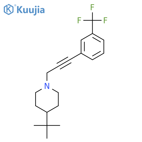 Piperidine, 4-(1,1-dimethylethyl)-1-[3-[3-(trifluoromethyl)phenyl]-2-propynyl]- structure