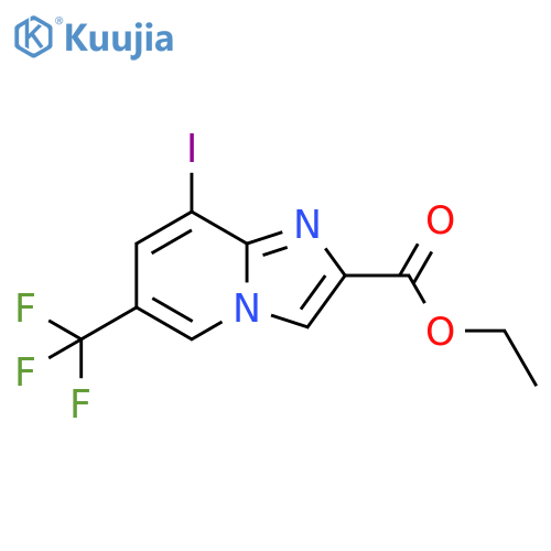 Ethyl 8-iodo-6-(trifluoromethyl)imidazo-1,2-apyridine-2-carboxylate structure