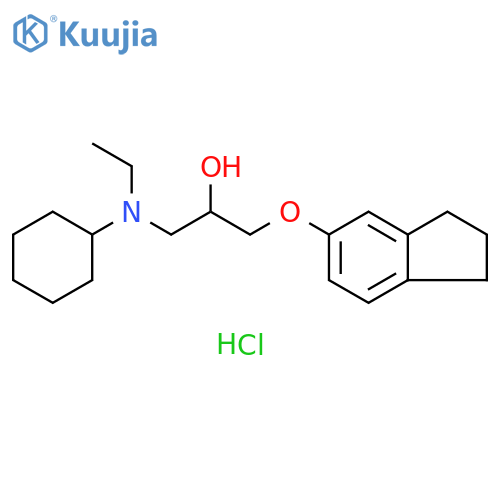 1-cyclohexyl(ethyl)amino-3-(2,3-dihydro-1H-inden-5-yloxy)propan-2-ol hydrochloride structure