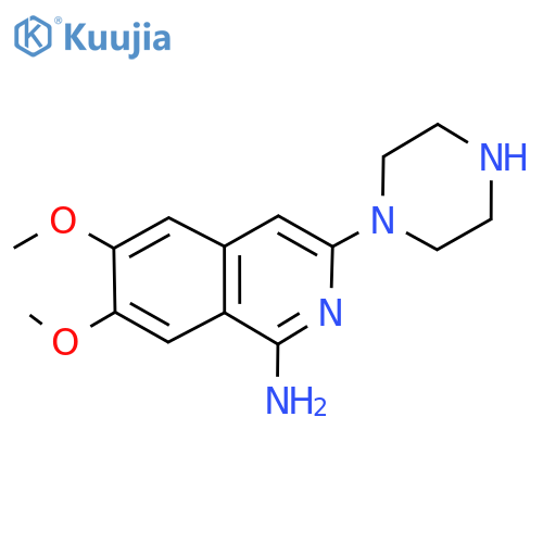 6,7-Dimethoxy-3-(piperazin-1-yl)isoquinolin-1-amine structure