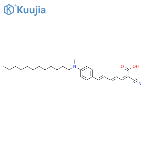 2-cyano-7-[4-[dodecyl(methyl)amino]phenyl]hepta-2,4,6-trienoic acid structure