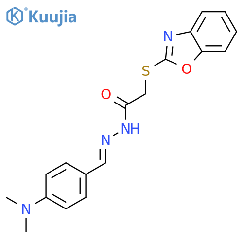 2-(1,3-benzoxazol-2-ylsulfanyl)-N'-[(1E)-[4-(dimethylamino)phenyl]methylidene]acetohydrazide structure