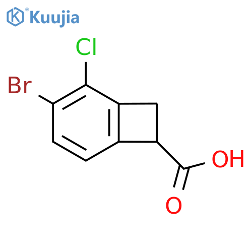 3-Bromo-2-chlorobicyclo[4.2.0]octa-1,3,5-triene-7-carboxylic acid structure