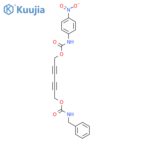 Carbamic acid, (4-nitrophenyl)-, 6-[[[(phenylmethyl)amino]carbonyl]oxy]-2,4-hexadiynyl ester structure