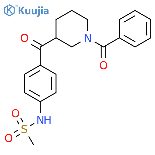 Piperidine, 1-benzoyl-3-[4-[(methylsulfonyl)amino]benzoyl]-, (±)- structure