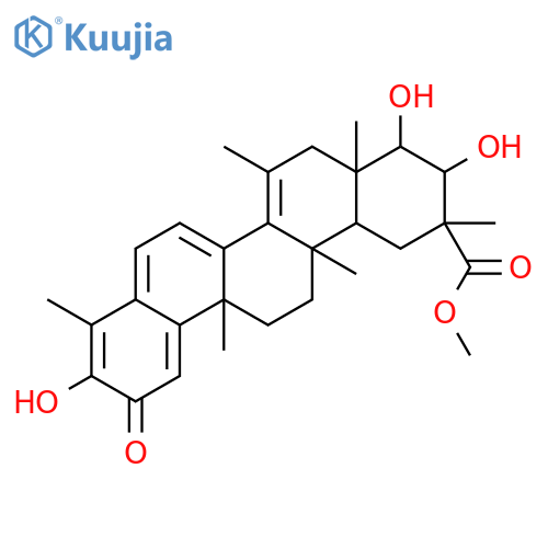 24,25,26,27-Tetranoroleana-1(10),3,5,7,14-pentaen-29-oicacid, 3,21,22-trihydroxy-9,13,15-trimethyl-2-oxo-, methyl ester, (9b,13a,20a,21b,22b)- structure