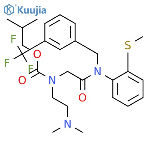Carbamic acid,N-[2-(dimethylamino)ethyl]-N-[2-[[2-(methylthio)phenyl][[3-(trifluoromethyl)phenyl]methyl]amino]-2-oxoethyl]-,2-methylpropyl ester structure