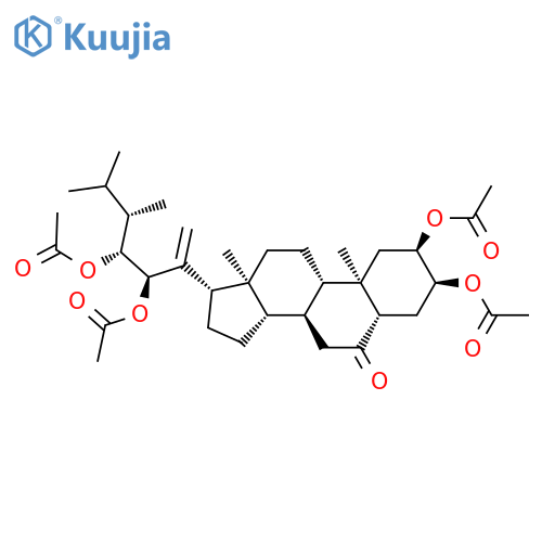(22R,23R,24S)-2α,3α,22,23-tetracetoxy-5α-ergost-20(21)-en-6-one structure