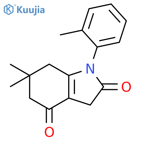 1H-Indole-2,4-dione, 3,5,6,7-tetrahydro-6,6-dimethyl-1-(2-methylphenyl)- structure