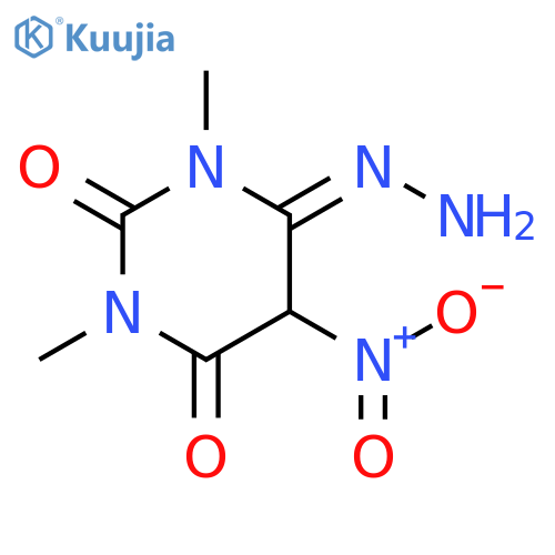 6-hydrazinylidene-1,3-dimethyl-5-nitro-1,3-diazinane-2,4-dione structure