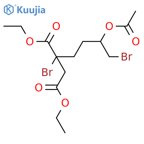 Butanedioic acid, 2-[3-(acetyloxy)-4-bromobutyl]-2-bromo-, diethyl ester structure