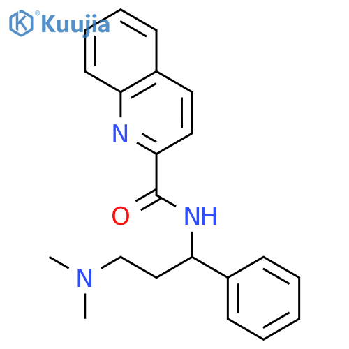 N-[3-(dimethylamino)-1-phenylpropyl]quinoline-2-carboxamide structure