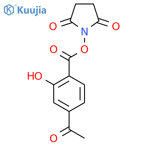 (2,5-dioxopyrrolidin-1-yl) 4-acetyl-2-hydroxybenzoate structure