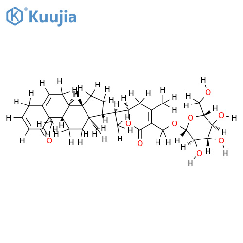 Ergosta-2,5,24-trien-26-oicacid, 27-(b-D-glucopyranosyloxy)-22-hydroxy-1-oxo-,d-lactone, (22R)- (9CI) structure