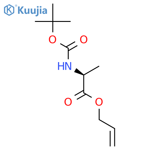 L-Alanine, N-[(1,1-dimethylethoxy)carbonyl]-, 2-propenyl ester structure