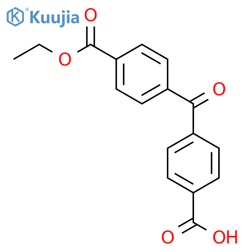 4-(4-ethoxycarbonylbenzoyl)benzoic acid structure