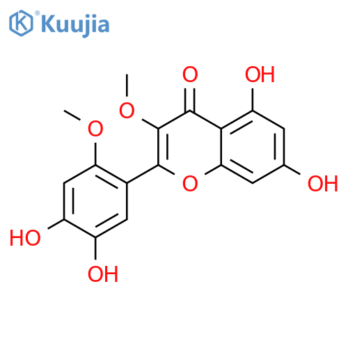 4H-1-Benzopyran-4-one, 2-(4,5-dihydroxy-2-methoxyphenyl)-5,7-dihydroxy-3-methoxy- structure