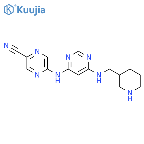 5-((6-((Piperidin-3-ylmethyl)amino)pyrimidin-4-yl)amino)pyrazine-2-carbonitrile structure