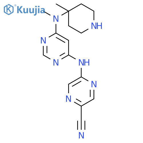 5-((6-(Methyl(4-methylpiperidin-4-yl)amino)pyrimidin-4-yl)amino)pyrazine-2-carbonitrile structure