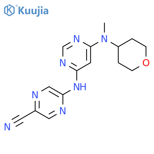 5-((6-(Methyl(tetrahydro-2H-pyran-4-yl)amino)pyrimidin-4-yl)amino)pyrazine-2-carbonitrile structure