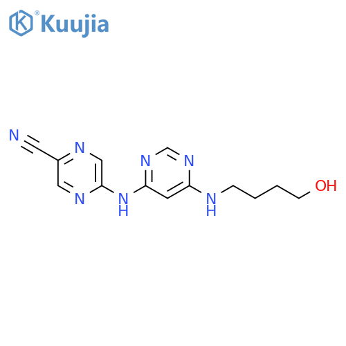 5-((6-((4-Hydroxybutyl)amino)pyrimidin-4-yl)amino)pyrazine-2-carbonitrile structure