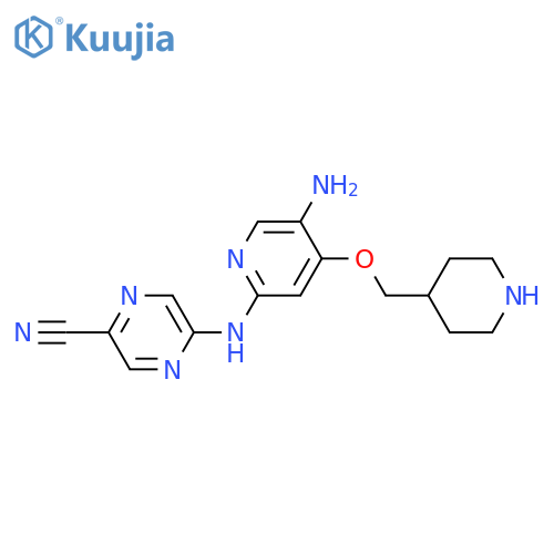 5-((5-Amino-4-(piperidin-4-ylmethoxy)pyridin-2-yl)amino)pyrazine-2-carbonitrile structure