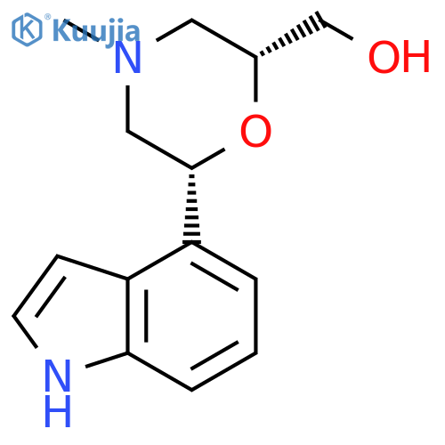 2-Morpholinemethanol, 6-(1H-indol-4-yl)-4-methyl-, cis-(±)- structure