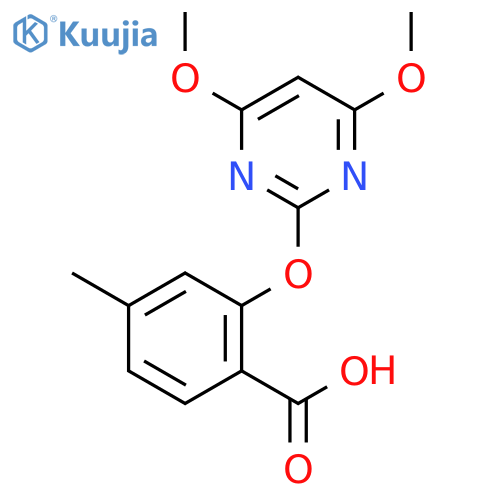 2-(4,6-dimethoxypyrimidin-2-yl)oxy-4-methylbenzoic acid structure