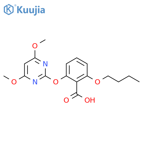 Benzoic acid, 2-butoxy-6-[(4,6-dimethoxy-2-pyrimidinyl)oxy]- structure