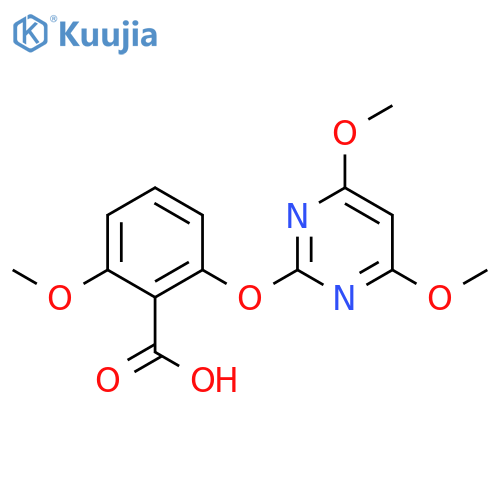 Benzoic acid, 2-[(4,6-dimethoxy-2-pyrimidinyl)oxy]-6-methoxy- structure