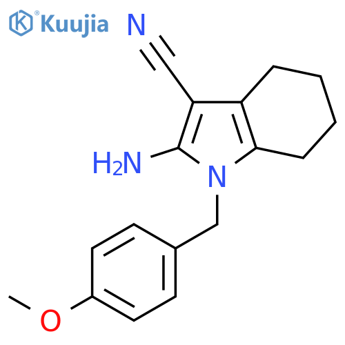 2-Amino-1-(4-methoxybenzyl)-4,5,6,7-tetrahydro-1H-indole-3-carbonitrile structure